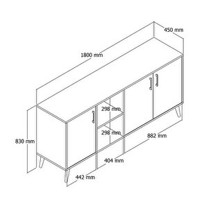 1626 Exxen 180 Cm (ahşap Ayakli) Modern Konsol Sepet