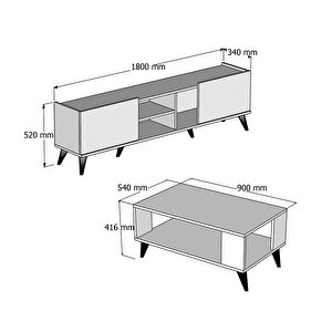 Set 1330 - 2024 Elegante Tv Üni̇tesi̇ City Orta Sehpa Takimi