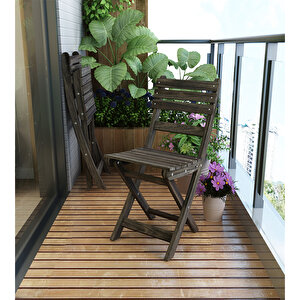 Sofia Katlanabilir Bahçe Sandalyesi 88 cm 2 Adet Espresso
