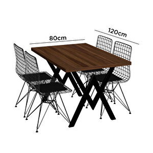 Parla 4 Sandalyeli Mutfak Masası Beyaz