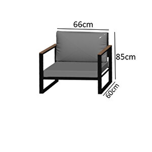 Kobalt Bahçe Balkon Takımı 2+1+1 Siyah