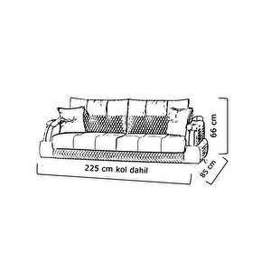 Leon Koltuk Takımı Gri Krem 3+3+1+1