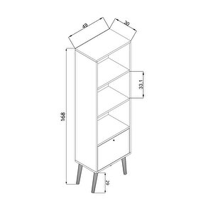 Janus Kitaplık Ceviz-beyaz W5020