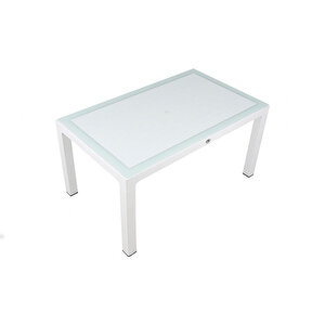 90x150 Wood Masa (camli) Beyaz