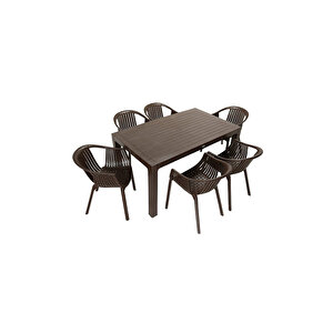 Wood 90x150 Roma Koltuk Masa Takımı Kahverengi