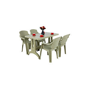 Zeugma 70x120 Golf Koltuk 4 Kişilik Masa Takımı Çöl Beji
