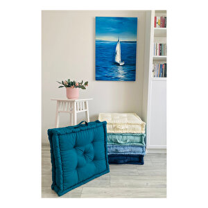 Fransız Yer Minderi 60x60 Puf Turuncu