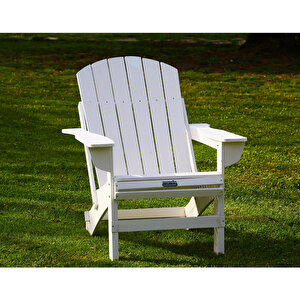 Ahşap Bahçe Sandalye Beyaz Adirondack