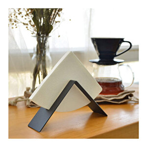 Filtre Kahve Kağıdı Tutucu Stand Aparatı Dekoratif Metal Peçetelik