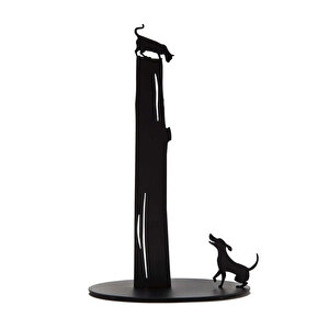 Metal Kağıt Havluluk Kedi/köpek Figürlü Dekoratif Siyah Mat Elektrostatik Boya