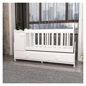 Pırlanta Mdfli Büyüyen 60x120 Beşik+yatak- Beyaz