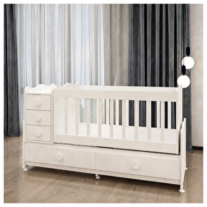 Melina 5 Çekmeceli Mdf'li Büyüyen 60x120 Beşik