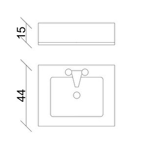 Aras Dolap Takımı (asma Alt+aynalı Üst+lavabo)antrasit/atlantik Çam 55 Cm