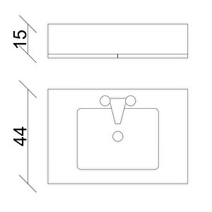 Aras Dolap Takımı (asma Alt+aynalı Üst+lavabo)antrasit/atlantik Çam 65 Cm