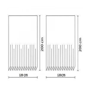 Funda Bany Perdesi 120x200cm+aski