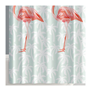 Prdo Flamingo Banyo Perde 180x200cm+aski