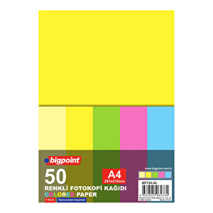 BP Renkli Fotokopi Kağıdı 5 Renk 50`li