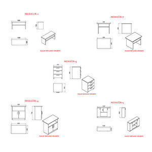 Merkür-1-2-3-4-5 Ofis Masasi Mrk14