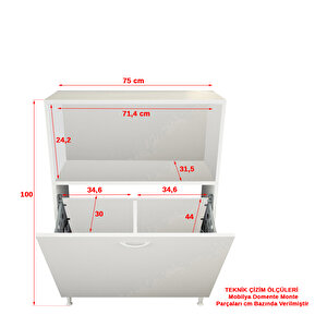 Özlem 75x100cm Banyo Dolabi