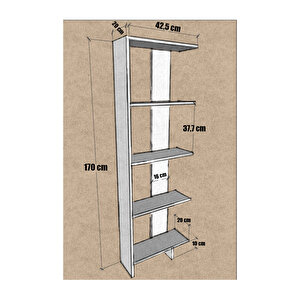 Basic Dekoratif Kitaplık Ceviz