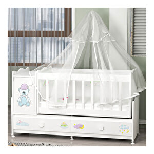Pırlanta Yıldız 4`lü Uykucu Bebek Odası Takımı Kombinli Uyku Seti Beyaz