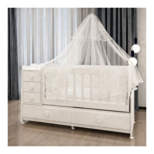 Melina Bebek Odası Takımı Yatak Ve Uyku Setikombinli Uyku Seti Beyaz
