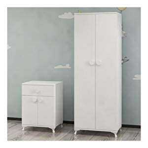 Elegant Yıldız 2 Kapaklı Bebek Odası Takımı Beyaz