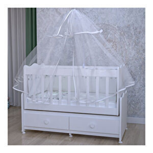 Elegant Yıldız 2 Kapaklı Bebek Odası Takımı Kombinli Beyaz Uyku Seti