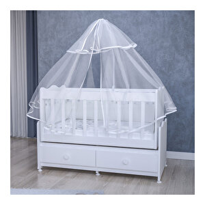 Elegant Yıldız 4 Kapaklı Bebek Odası Takımı Kombinli Uyku Seti Beyaz
