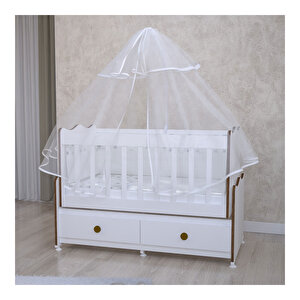 Elegant Yıldız 4 Kapaklı Bebek Odası Takımı Kombinli Sümela Uyku Seti Beyaz