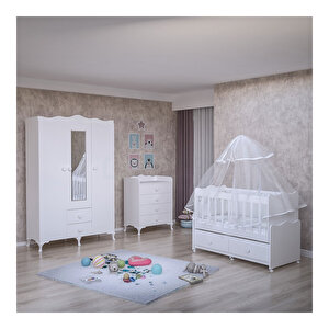 Elegant Bebek Odası Takımı Yatak Ve Uyku Setikombinli Uyku Seti Beyaz