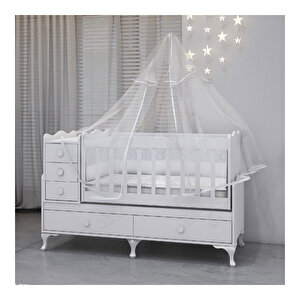 Alya Yıldız 3 Bebek Odası Takımı Yatak Ve Uyku Setikombinli Uyku Seti Beyaz