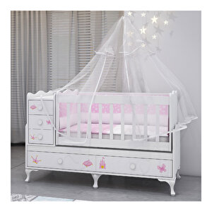 Alya Prenses Bebek Odası Takımı Yatak Ve Uyku Setikombinli Uyku Seti Beyaz
