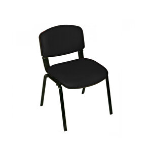 Form Sandalye 2 Adet Set Siyah - Deri
