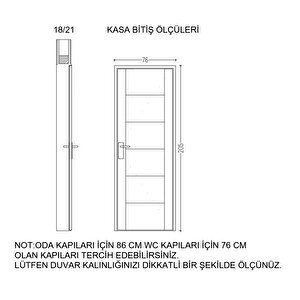 Yakut-2 Pvc Takım Panel Kapı 76x205cm 18/21 Antrasit