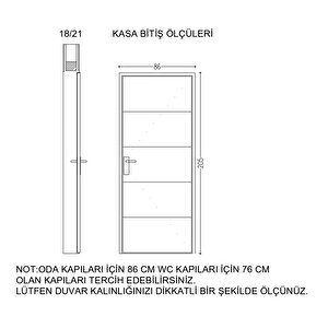 Elmas-2 Pvc Takım Panel Kapı 86x205cm 18/21 Antrasit