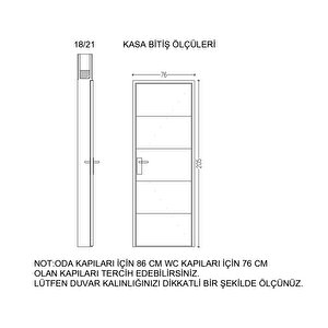 Elmas-2 Pvc Takım Panel Kapı 76x205cm 18/21 Antrasit