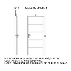 Elmas-2 Pvc Takım Panel Kapı 86x205cm 10/13 Antrasit