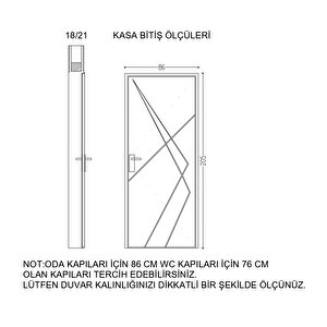 Zümrüt-2 Pvc Takım Panel Kapı 86x205cm 18/21 Beyaz