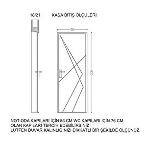 Zümrüt-2 Pvc Takım Panel Kapı 76x205cm 18/21 Beyaz