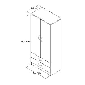 2 Kapılı İki Çekmeceli Geniş Gardrop