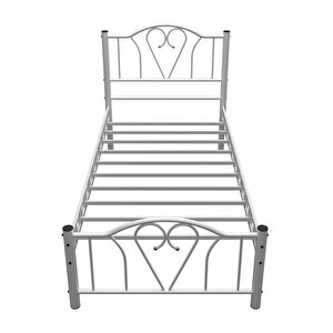 Argimo Orkide Tek Kişilik Ferforje Beyaz Metal Karyola 120x200