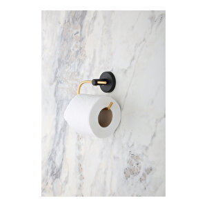 Flos Altın Siyah Eko Kapaksız Tuvalet Kağıdı Askısı Tuvalet Kağıtlığı İster Yapıştır İster Montajla