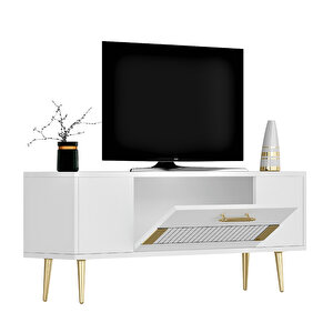Fashion Tv Sehpasi Beyaz-altin
