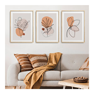 Doğal Ahşap 3'lü Tablo Seti 30X40-11