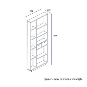 Luma Kitaplık Beyaz-ceviz