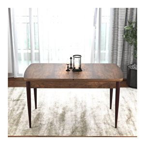 Via Serisi, Barok Ahşap Desen Masa 80x132 Açılabilir Mutfak Masa Takımı, 4 Sandalye Bordo