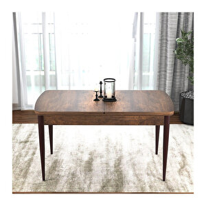 Via Serisi Barok Ahşap Desen 80x132 Yemek Odası Takımı 4 Sandalye,1 Pera Bench Gül Kurusu