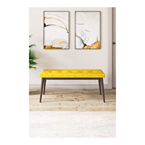 Via Serisi Barok Ahşap Desen 80x132 Yemek Odası Takımı 4 Sandalye,1 Pera Bench