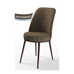 Zen Serisi Barok Ahşap Desen Mdf 80x132 Açılabilir Mutfak Masası Takımı, 4 Sandalye Kahverengi